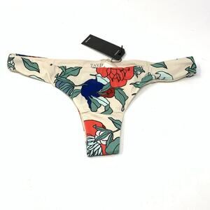 Tavik Ali Mini Swim Bottom Emma Floral Tapioca Bikini Bottom Small NEW